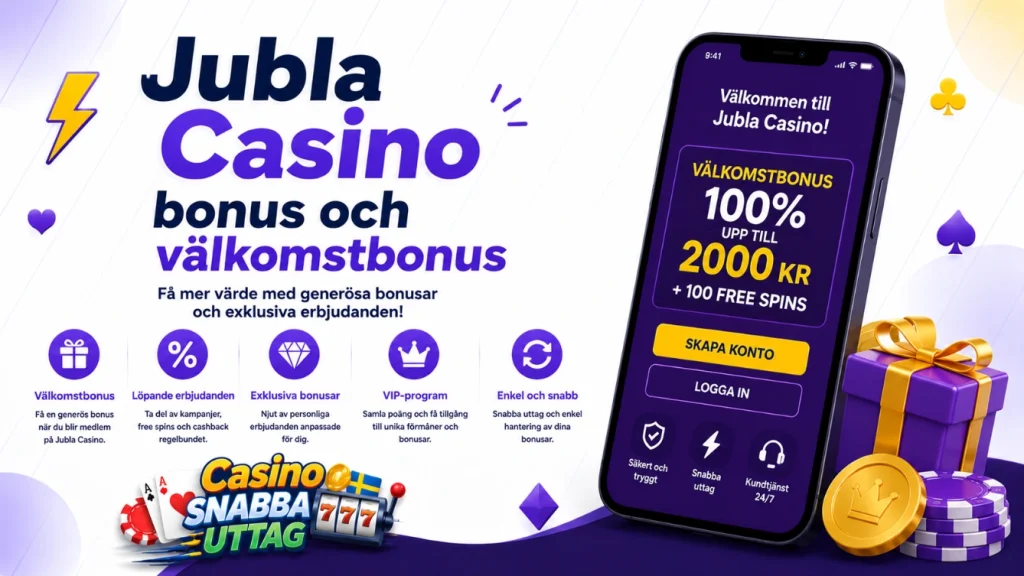 Jubla Casino bonus och välkomstbonus